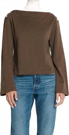 Nation Ltd Rochelle Boatneck Tee In Espresso