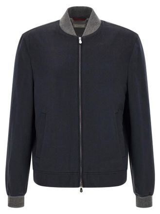 Brunello Cucinelli Dark Blue Bomber Jacket