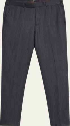 Ermenegildo Zegna Mens Trofeo Wool Straight Fit Flat-Front Pants
