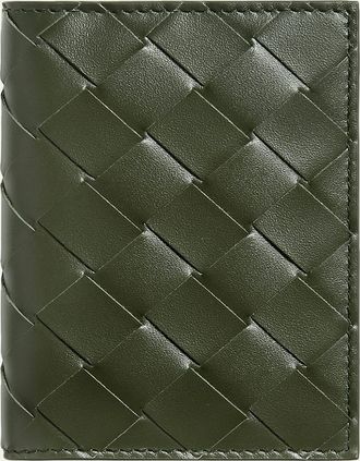 Bottega Veneta Mens Intrecciato Leather Flap Card Case