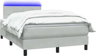 vidaXL Cama Box Spring Con Colch&oacute;n Terciopelo Gris Claro 120x210 Cm Vidaxl