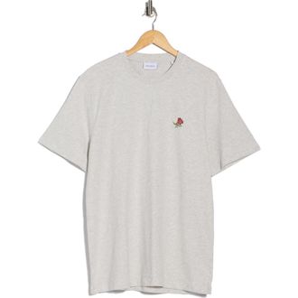 Les Deux Clyde Embroidered T-Shirt in Snow Melange at Nordstrom Rack, Size Large