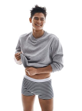 Le 31 Mens 3 nautical stripe trunk TENCEL TM modal organic cotton