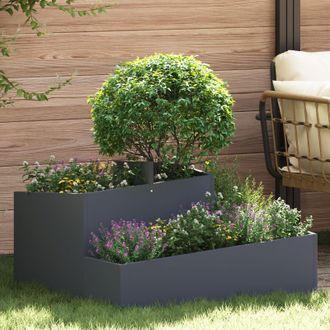 Berkfield Home Planter Anthracite 80x80x50 cm Cold-rolled Steel | Size: 80 x 80 x 50 cm
