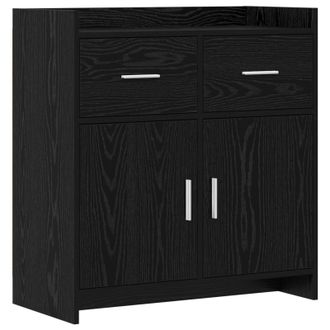 vidaXL Aparador Roble Negro 75 X 36 X 80 Cm Madera De Ingenier&iacute;a Vidaxl