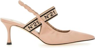N&deg;21 Slingback met Logo - Dames - Pumps - Beige - 38 EU - Leer - Schoenen
