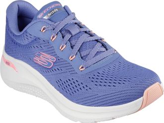 Skechers Arch Fit 2.0 - Big League Textiel Dames Blauw/Roze Trainers
