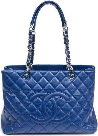 Chanel Pre-owned Womens Grand Shopping Tote Shoulder Bag - Blue - One Size