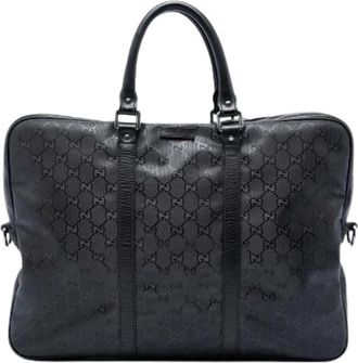 Gucci Pre-owned Business Bag - Heren - Vintage Handtas - Zwart - ONE Size - Leer - Vintage