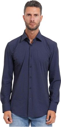 HUGO BOSS Shirts - Heren - Casual Overhemden - Blauw - S - Overhemden