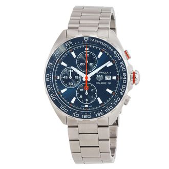 Tag Heuer Pre-owned Tag Heuer Formula 1 Chronograph Automatic Blue Dial Mens Watch CAZ201G.BA0876