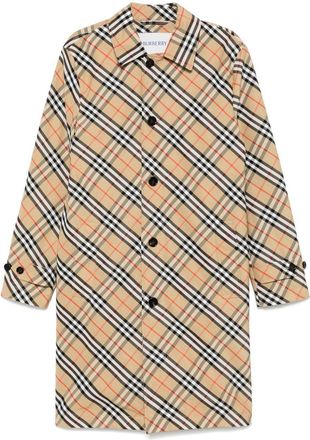 Burberry Vintage Check Coat - Mens - Polyester