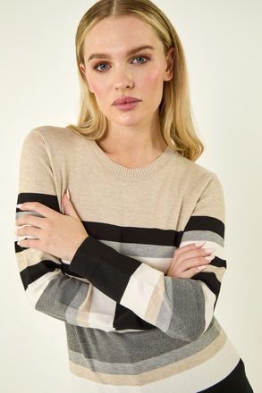 Roman Stripe Round Neck Jumper