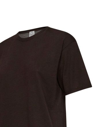 Toteme Lyocell and Cashmere Knit T-Shirt - Brown