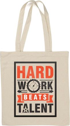Generic Hard Work Beats Talent Natural Cotton Tote Bag White