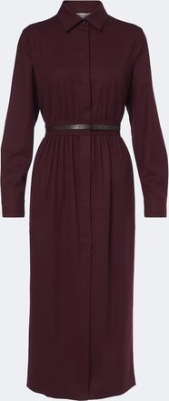 Max Mara Vestido camisero en mezcla de lana con cintur&oacute;n