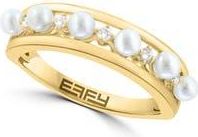 Effy Diamond & Freshwater Pearl Ring in White at Nordstrom Rack, Size 7