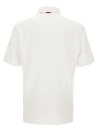 Ermenegildo Zegna Piqu&eacute; Cotton Polo Shirt - White