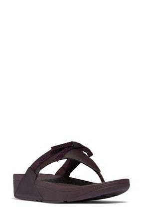 FitFlop Lulu Glitz Bow Post Toe Wedge Sandal in Plumberry at Nordstrom Rack, Size 11