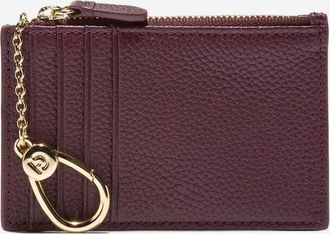Cole Haan Womens Leather Zip Card Case - Red