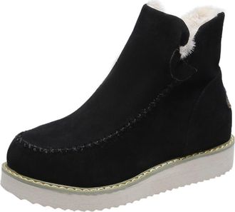 Generic Womens Snow Boots Fleece Lined Warm Ankle Booties Flats Water-Resistant Walking Hiking Boots Outdoor Anti-Slip Mid Calf Sports Casual Plush Shoes Ther