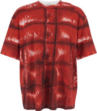 Moncler Red Graphic Crew Neck T-Shirt