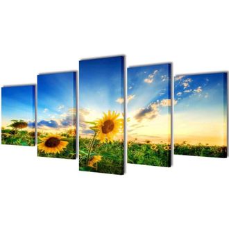 vidaXL vidaXL Set Stampa su Tela da Muro Girasole 200 x 100 cm
