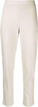 Brunello Cucinelli high-waist cropped trousers - women - Acetate/Cotton/Polyester/Spandex/Elastane - 40 - Neutrals