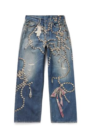 Acne Studios 1981 Wide-Leg Trompe Loeil Printed Jeans