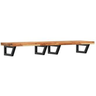 vidaXL Estante De Lavabo De Pared Acero Y Madera Maciza De Acacia Vidaxl