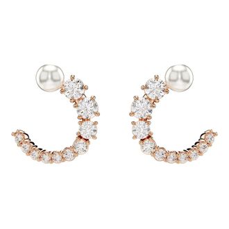 Swarovski Dames Creolen Wit Matrix 5692264 - Dames - Oorbellen - Roze - ONE Size - Accessoires