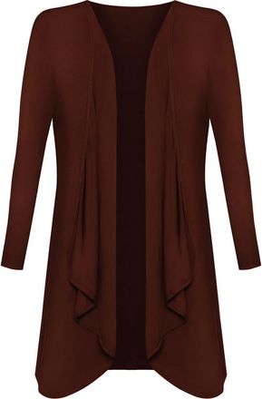 Crazy Girls Womens Waterfall Boyfriend Cardigan, Brown, 3XL (UK 24-26)