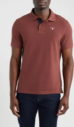 Barbour Regular Fit Tartan Piqu&eacute; Polo in Burnt Pepper at Nordstrom, Size Xx-Large