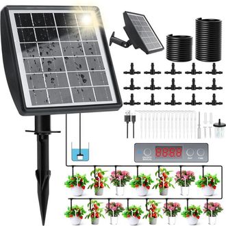 OEM Sistema De Riego Solar, Riego Autom&aacute;tico De Plantas De Interior, Con Temporizador Y Manguera De Riego Por Goteo De 15 M