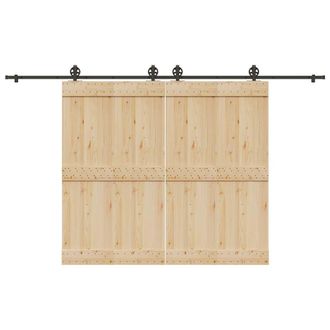 Berkfield Home Sliding Door Hardware Kit 366 cm Steel Black