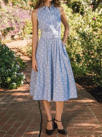 Current Air Star Stripe Dress In Blue/ White