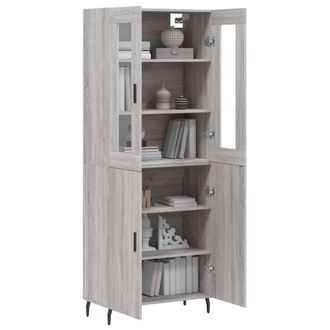 Berkfield Home Highboard Grey Sonoma 69.5x34x180 cm Engineered Wood