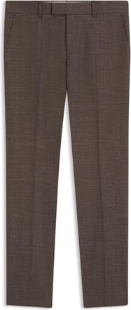 BOSS Slim-fit trousers in virgin wool, silk and linen