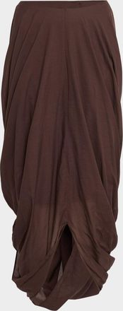Toteme Cocoon Drape Cotton-Blend Midi Skirt