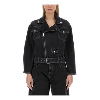 Moschino Denim Jackets, female, Black, Size: M Denim Jacket