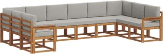 vidaXL Conjunto De Sof&aacute;s De Exterior 10 Uds. Gris Natural Y Claro Vidaxl