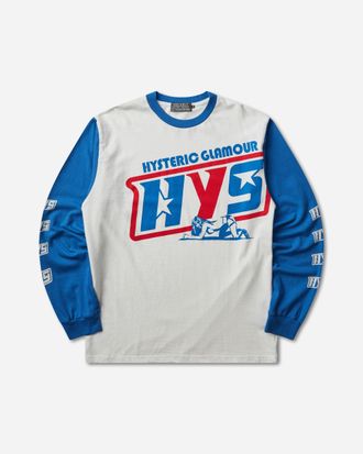Hysteric Glamour Men s Dart Track Longsleeve T-Shirt White
