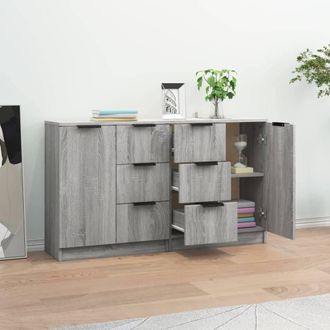 Berkfield Home Sideboards 2 pcs Grey Sonoma 60x30x70 cm Engineered Wood | Size: 60 x 30 x 70 cm