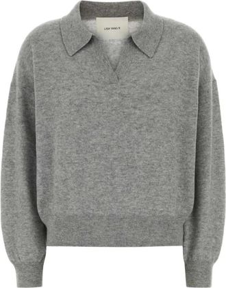 Lisa Yang Katriel Collar Sweater - Dames - Cashmere truien - Grijs - M - Kasjmier - Truien & Vesten