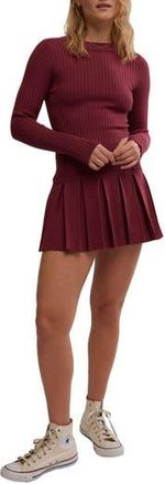 Free People Emmy Long Sleeve Minidress in Aged Red at Nordstrom Rack, Size X-Large