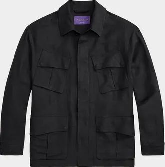 Ralph Lauren Purple Label Men & apos;s Silk and Linen Flap-Pocket Field Jacket