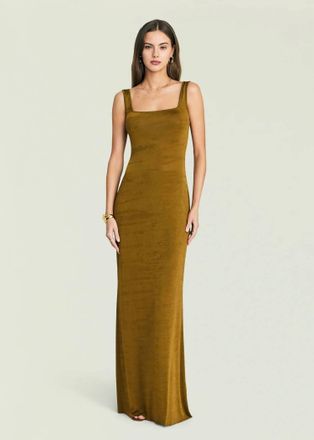SER.O.YA Luna Maxi Dress In Ochre