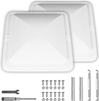 OEM Juego De 2 Cubiertas De Ventilaci&oacute;n De Techo Para Rv, Cubierta De Ventilaci&oacute;n De Repuesto De 14 Pulgadas Para Caravanas Y Autocaravanas, 14 X 14 X 3,2