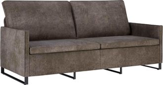 vidaXL Sof&aacute; De 3 Plazas Gris Oscuro 190 X 81 X 82 Cm Vidaxl
