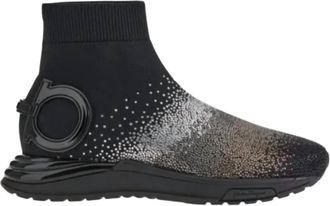 Ferragamo Womens Gancini Sock-Style Casual Shoes In Black